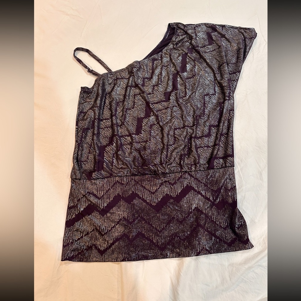 Silver and purple stretch shirt